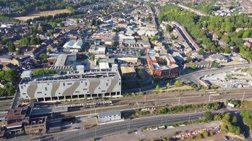 Train moving on tracks at Central Railway Station of Luton England UK video