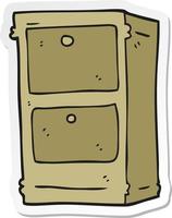 sticker of a cartoon chest of drawers vector