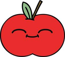 manzana roja de dibujos animados lindo vector