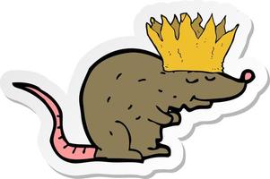 sticker of a king rat cartoon vector