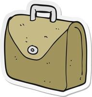 sticker of a cartoon old briefcase vector