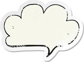 retro distressed sticker of a cartoon cloud speech bubble vector