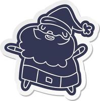 cartoon sticker kawaii of santa claus vector