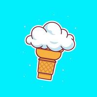 Ice cream cloud cartoon concept vector icon isolated object