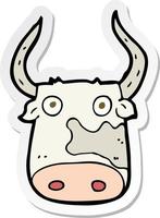 sticker of a cartoon cow vector