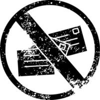distressed symbol no post sign vector