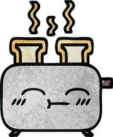 retro grunge texture cartoon of a toaster vector