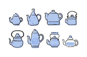 vector teapot hand draw variation