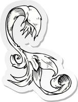 sticker of a traditional hand drawn floral swirl vector