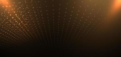 Abstract golden dot glittering background. Luxury glowing dots circle design. vector