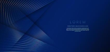 Abstract luxury golden lines curved overlapping on dark blue background. Template premium award design. vector