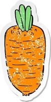 distressed sticker of a cartoon vegetable vector