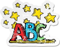 retro distressed sticker of a ABC cartoon vector