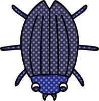 quirky comic book style cartoon beetle vector