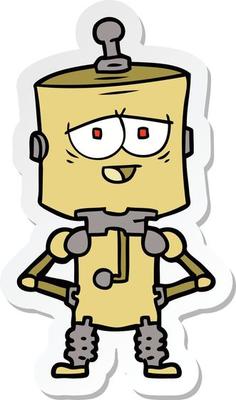 sticker of a cartoon robot