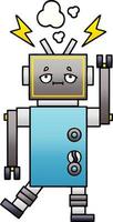 gradient shaded cartoon malfunctioning robot vector