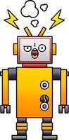 gradient shaded cartoon broken robot vector