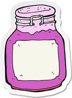 sticker of a cartoon kitchen jar vector