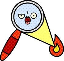 comic book style cartoon magnifying glass vector