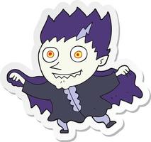 sticker of a cartoon vampire vector