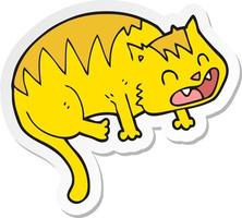 sticker of a cartoon cat vector