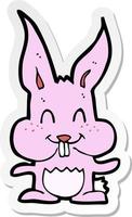 sticker of a cartoon rabbit vector