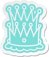 cartoon sticker of two crowns vector