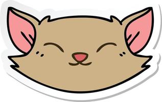 sticker of a quirky hand drawn cartoon cat vector