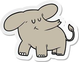 sticker of a cartoon elephant vector