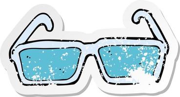 retro distressed sticker of a cartoon spectacles vector
