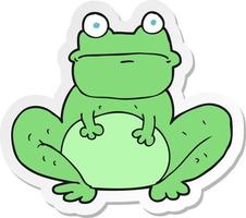 sticker of a cartoon frog vector