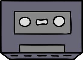 cartoon doodle of a retro cassette tape vector