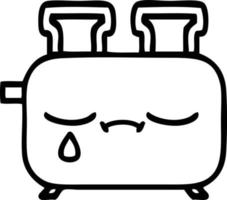 line drawing cartoon of a toaster vector