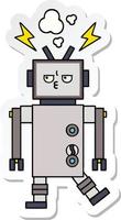 sticker of a cute cartoon robot vector