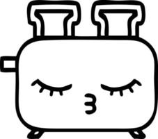 line drawing cartoon of a toaster vector