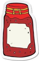 sticker of a cartoon jar of jam vector