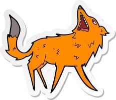 sticker of a cartoon snapping fox vector