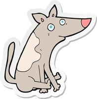 sticker of a cartoon dog vector