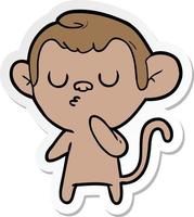 sticker of a cartoon monkey vector