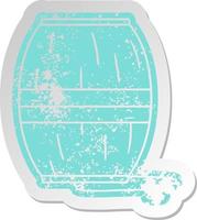 distressed old sticker of a wine barrel vector