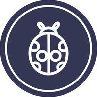 cute ladybug circular icon vector