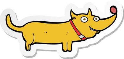 pegatina de un perro feliz de dibujos animados vector