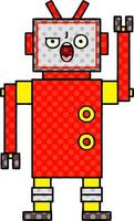 comic book style cartoon angry robot vector