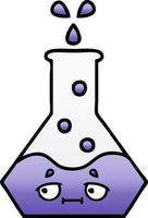 gradient shaded cartoon science beaker vector