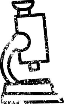 microscope and slide distressed icon vector