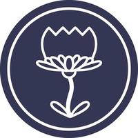 icono circular de flor de loto vector