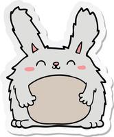 sticker of a cartoon furry rabbit vector