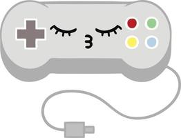 controlador de juego de dibujos animados retro de color plano vector