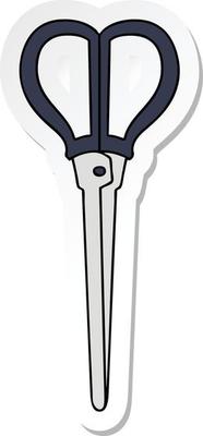 sticker of a quirky hand drawn cartoon scissors
