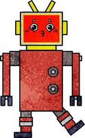 retro grunge texture cartoon robot vector